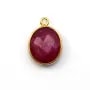 Faceted oval color ruby gemstone set in sterling silver 10x12mm x 1pc