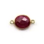 Faceted oval with 2 rings color ruby gemstone set in sterling silver 10x12mm x 1pc