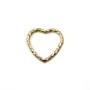 Anneaux "sparkle" en gold filled 14 carats, en forme de coeur, 9x10mm x 2pcs