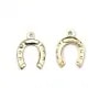 Breloque en gold filled 14 carats, en forme de fer à cheval, 9x12mm x 2pcs