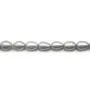 Light silvery grey oval freshwater pearls on thread 7-8mm x 40cm