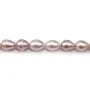 Perles de culture d'eau douce, mauve, olive/irrégulière, 9-10mm x 40cm