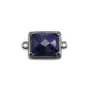 Cristal de roche taille goutte sertie sur argent 13x17mm x 1pc