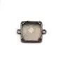 Spacer on smoked quartz, set on metal, in the shape of a squared x 1pc