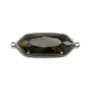Calcédoine rhombe sertie en argent 925 doré à l'or fin  avec zirconium 15mm x 1pc