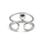 Argent 925 Rhodié Support Bague réglable  pour perles semi-percés & zircon x 1pc