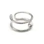 Argent 925 Rhodié Support Bague réglable  pour perles semi-percés & zircon x 1pc