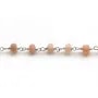 Gold Plated Silver Chain Carnelian with  of  3-4mm x 20cm 