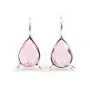 Earrings : pierre set glass drop silver-plated  10.5x14mm x 2pcs