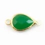 Pierre sertie en verre goutte 10.5x14.5mm x 1pc