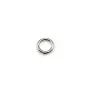 Anneaux soudé, de forme ronde, en métal rhodié, 1 * 6mm environ 100pcs