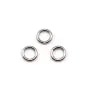 Anneaux soudé, de forme ronde, en métal rhodié, 1 * 6mm environ 100pcs