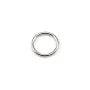 Anneaux soudé, de forme ronde, en métal rhodié, 1 * 8mm environ 50pcs
