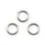 Anneaux soudé, de forme ronde, en métal rhodié, 1 * 8mm environ 50pcs