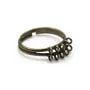 Bague réglable de couleur bronze, 10 anneaux, x 1pc