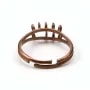 Bague réglable de couleur cuivre, 10 anneaux, x 1pc
