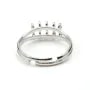 Bague réglable de couleur argent, 10 anneaux, x 1pc
