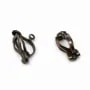 Ear clips with pad silver tone x 13mm x 4pcs