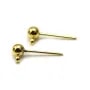 Clous d'oreilles boule en métal  4mm x 20pcs
