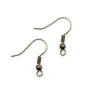 Ear wires with ball in raw brass 18mm x 20pcs