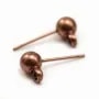 Clous d'oreilles avec finition boule, en métal cuivre, 5mm x 20pcs