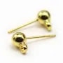 Clous d'oreilles avec finition boule, en métal doré, 5mm x 20pcs