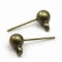 Clous d'oreilles avec finition boule, en métal couleur bronze, 5mm x 20pcs