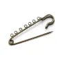 Brooch in metal, in diferent colors, with 7 rings, 58mm * 13 - 15mm x 1pc
