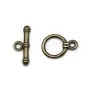 Fermoir "OxT" en métal, de couleur bronze, 15mm x 2pcs