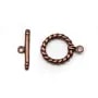 Fermoir "Toggle OT" en métal torsadé, de couleur cuivre, 14mm x 2pcs