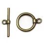 Fermoir "OxT" en métal lisse, de couleur bronze, 15mm x 2pcs