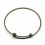 Bracelet réglable, en métal de couleur laiton, 68mm x 1pc