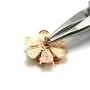 Flower by "flash" gold on brass 17mm x 4pcs
