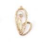 Fleur pour perles semi-percé Plaquée par "flash" or sur laiton 15x30mm x1pc