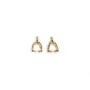  bail for half-drilled pearls, by "flash" Gold on brass 3mm x 4pcs