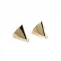 Clous d'oreille 13x13.5mm, plaqué par "flash" or sur laiton x 2pcs 