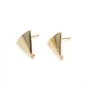 Clous d'oreille 13x13.5mm, plaqué par "flash" or sur laiton x 2pcs 