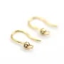 Crochet d'oreille 8x14mm , plaqué "flash " or sur laiton avec zirconium x 2pcs