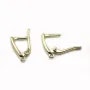 Crochet boucles d'oreilles, plaquée par "flash" or doré sur laiton 11x19mm x 2pcs