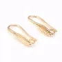 Crochet boucles d'oreilles feuille dorée sur laiton 4.5x21mm x 2pcs