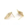 Clous d'oreille losange martelé, plaqué par "flash" or sur laiton 17x19mm x 2pcs