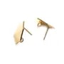 Ear studs in the shape of a drop, plated with "flash" gold on brass 12x16.5mm x 4pcs