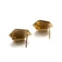Clous d'oreilles en forme goutte, doré sur laiton 12x16.5mm x 4pcs