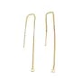 Clou d'oreille avec la chaînette 8cm plaqué par " flash " or sur laiton x  2pcs 