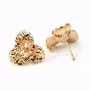 Clous d'oreille fleur Plaquée par "flash" or sur laiton 16x18mm x 2pcs