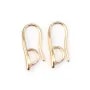 Crochet boucles d'oreilles dorée sur laiton 2x20mm x 2pcs