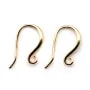 Crochet boucles d'oreilles plaquée par "flash" or sur laiton 8x20mm x 2pcs