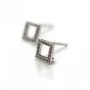 Clous d'oreille losange & zirconium plaqué par "flash" or sur laiton 8.5mm x 2pcs