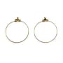 Créole boucles d'oreilles 20mm plaquée par "flash"or sur laiton x 4pcs