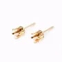 Crochet boucles d'oreille Plaquée par "flash" or sur laiton 2.5x13mm x 2pcs